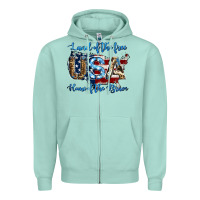 Seafoam land of the free home of the brave american flag background Zipper Hoodie - Jasminsmagicworld
