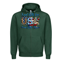 Sports Green land of the free home of the brave american flag background Zipper Hoodie - Jasminsmagicworld