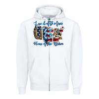 White land of the free home of the brave american flag background Zipper Hoodie - Jasminsmagicworld