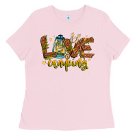 Bubblegum Pink Love Camping Ladies Tee - CowhideDigitalArt