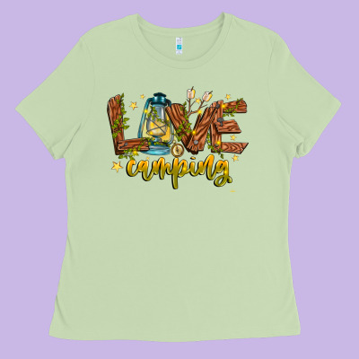 Love Camping Ladies Tee Designed By Cowhidedigitalart