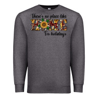 Charcoal Heather there's no place like home for holidays Premium Sweatshirt - RanaPortraitStore