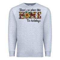 Heather Grey there's no place like home for holidays Premium Sweatshirt - RanaPortraitStore