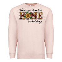 Pale Pink there's no place like home for holidays Premium Sweatshirt - RanaPortraitStore