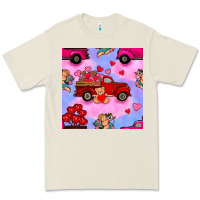 Bone valentines day truck and cupid in the sky seamless pattern Premium Tee - BundleAndBundleShop