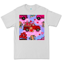 Dove Grey valentines day truck and cupid in the sky seamless pattern Premium Tee - BundleAndBundleShop