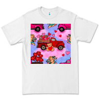 White valentines day truck and cupid in the sky seamless pattern Premium Tee - BundleAndBundleShop