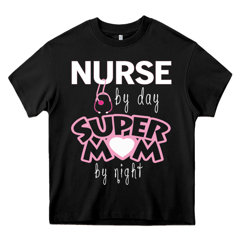 Nurse By Day Super Mom By Night Heavy Core Tee by artisFamous | Teevron