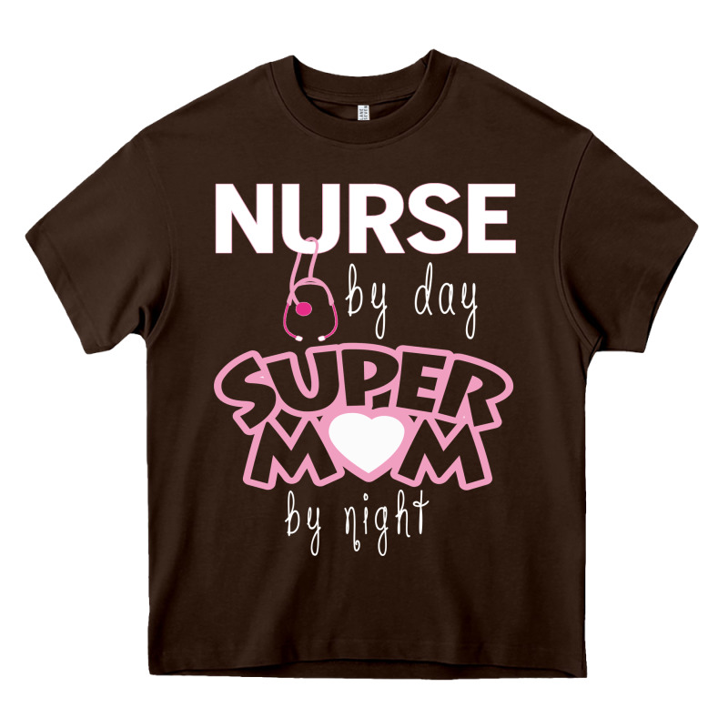 Nurse By Day Super Mom By Night Heavy Core Tee by artisFamous | Teevron