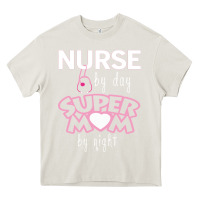 Cream nurse by day super mom by night Heavy Core Tee - artisFamous