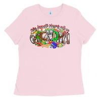 Bubblegum Pink my favorite platers call me grandma baseball Ladies Tee - CowhideDigitalArt