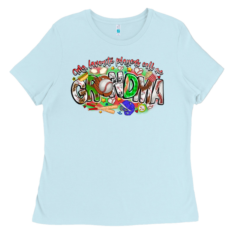 My Favorite Platers Call Me Grandma Baseball Ladies Tee by CowhideDigitalArt | Teevron