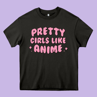 Pretty Girls Like Anime Heavy Core Tee Designed By Artisfamous