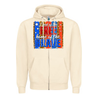 Sandshell land of the free th of july brushstroke Zipper Hoodie - Jasminsmagicworld