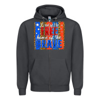 Smoke land of the free th of july brushstroke Zipper Hoodie - Jasminsmagicworld