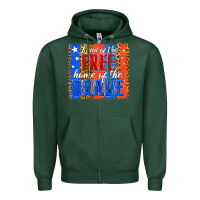 Sports Green land of the free th of july brushstroke Zipper Hoodie - Jasminsmagicworld