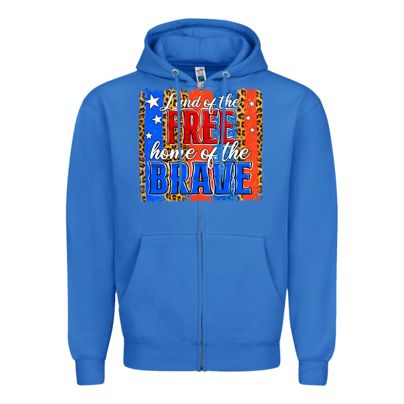Land Of The Free Th Of July Brushstroke Zipper Hoodie by Jasminsmagicworld | Teevron