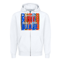 White land of the free th of july brushstroke Zipper Hoodie - Jasminsmagicworld