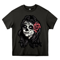 Asphalt sugar skull lady Heavy Core Tee - artisFamous