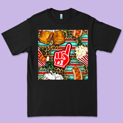 American Football Snacks With Serape And Leopard Premium Tee Designed By Bundleandbundleshop