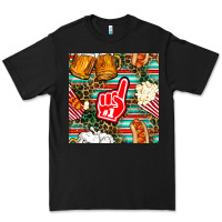 Black american football snacks with serape and leopard Premium Tee - BundleAndBundleShop