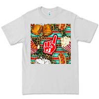 Dove Grey american football snacks with serape and leopard Premium Tee - BundleAndBundleShop