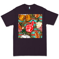 Plum american football snacks with serape and leopard Premium Tee - BundleAndBundleShop