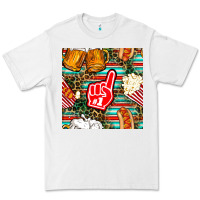 White american football snacks with serape and leopard Premium Tee - BundleAndBundleShop