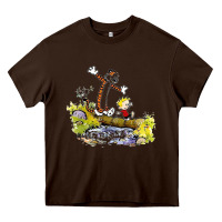 Chocolate Brown calvin and hobbes bill watterson Heavy Core Tee - artisFamous