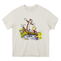 Cream calvin and hobbes bill watterson Heavy Core Tee - artisFamous