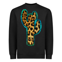 Black Turquoise Leopard Cactus Heavyweight Sweatshirt - RanaPortraitStore