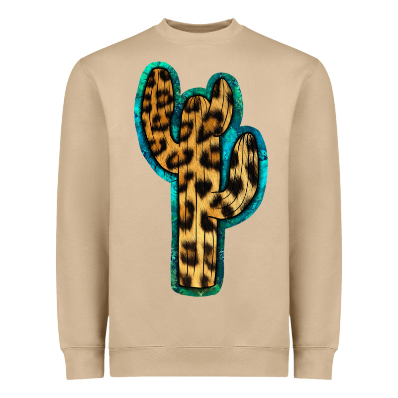 Turquoise Leopard Cactus Heavyweight Sweatshirt by RanaPortraitStore | Teevron
