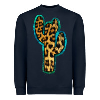 Navy Turquoise Leopard Cactus Heavyweight Sweatshirt - RanaPortraitStore