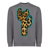 Storm Turquoise Leopard Cactus Heavyweight Sweatshirt - RanaPortraitStore