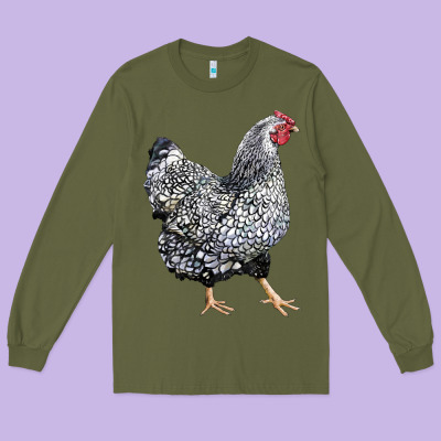 Wyandotte Chicken Long Sleeve Tee Designed By Lillyallendesigns