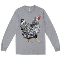 Heather Grey wyandotte chicken Long Sleeve Tee - LillyAllenDesigns