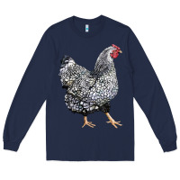 Navy wyandotte chicken Long Sleeve Tee - LillyAllenDesigns