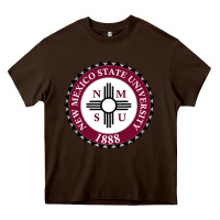 Chocolate Brown nmsu seal Heavy Core Tee - artisFamous