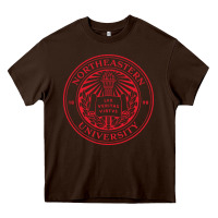 Chocolate Brown northeastern university Heavy Core Tee - artisFamous