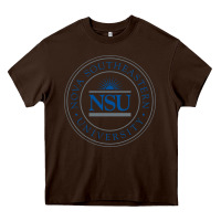 Chocolate Brown nova university Heavy Core Tee - artisFamous