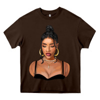 Chocolate Brown black woman Heavy Core Tee - FaDigitalArtStudio
