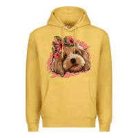 Antique Gold cockapoo floral pink glitter Premium Hoodie - Jasminsmagicworld