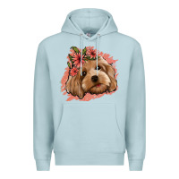 Blue Mist cockapoo floral pink glitter Premium Hoodie - Jasminsmagicworld