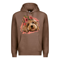 Chestnut cockapoo floral pink glitter Premium Hoodie - Jasminsmagicworld