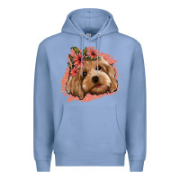 Colony Blue cockapoo floral pink glitter Premium Hoodie - Jasminsmagicworld