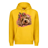 Lemon cockapoo floral pink glitter Premium Hoodie - Jasminsmagicworld