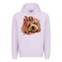 Lilac cockapoo floral pink glitter Premium Hoodie - Jasminsmagicworld