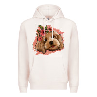 Pale Pink cockapoo floral pink glitter Premium Hoodie - Jasminsmagicworld