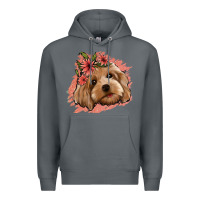 Rock cockapoo floral pink glitter Premium Hoodie - Jasminsmagicworld
