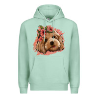 Seafoam cockapoo floral pink glitter Premium Hoodie - Jasminsmagicworld